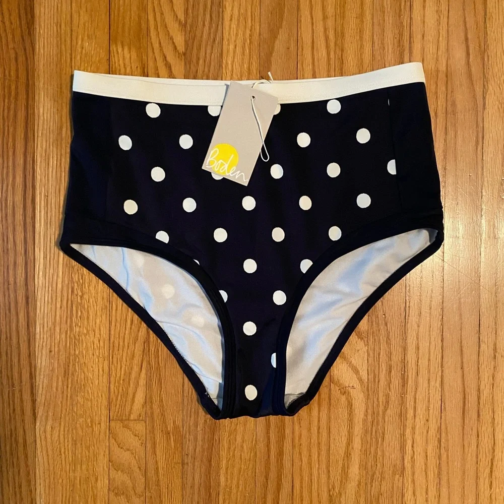 Boden Dark Blue and White Polka Dot Bikini - Picture 2 of 5